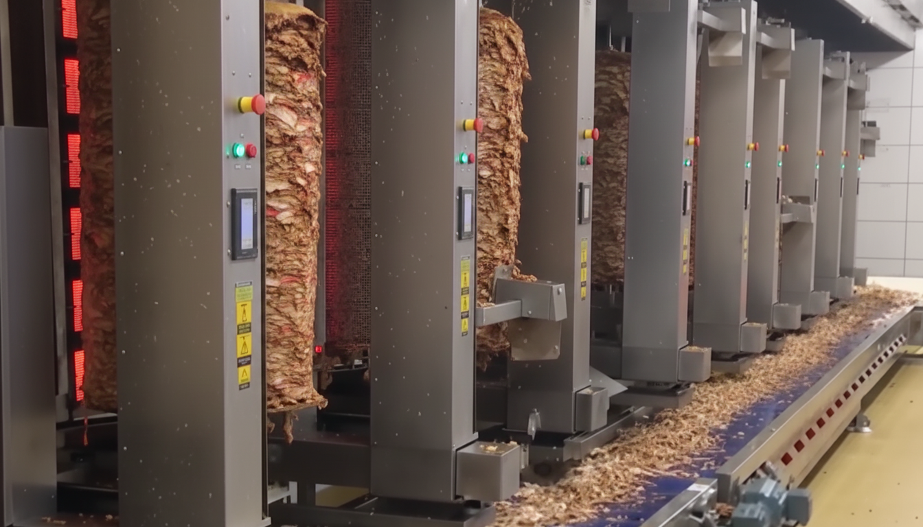 Cooked Doner & Shawarma & Gyros Production Machines