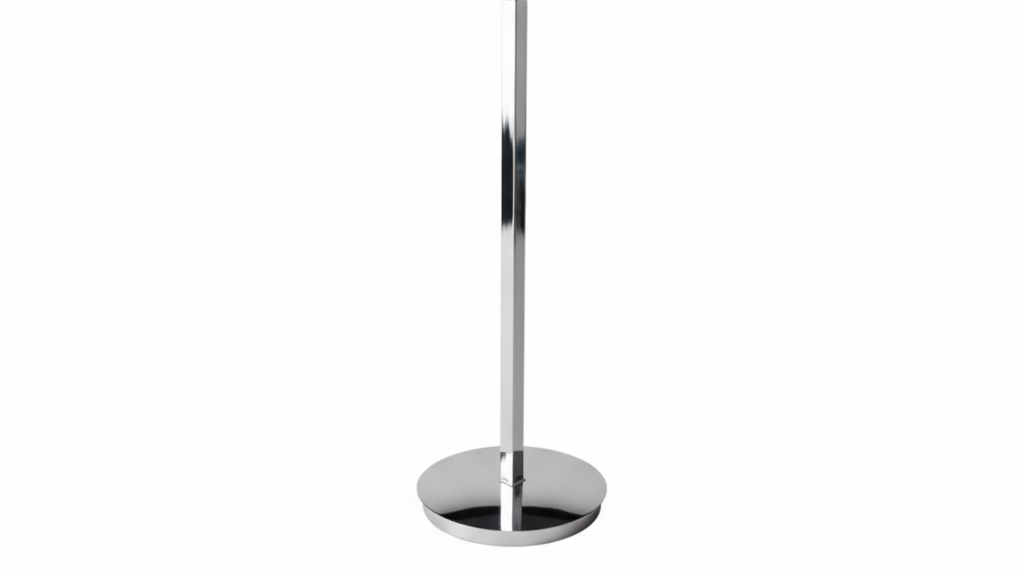 Chrome floor lamp on a white background