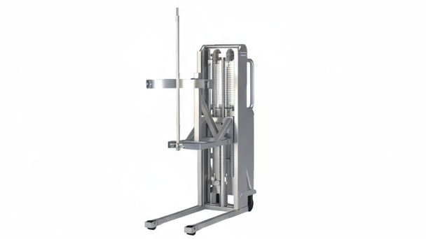 Gray forklift on a white background