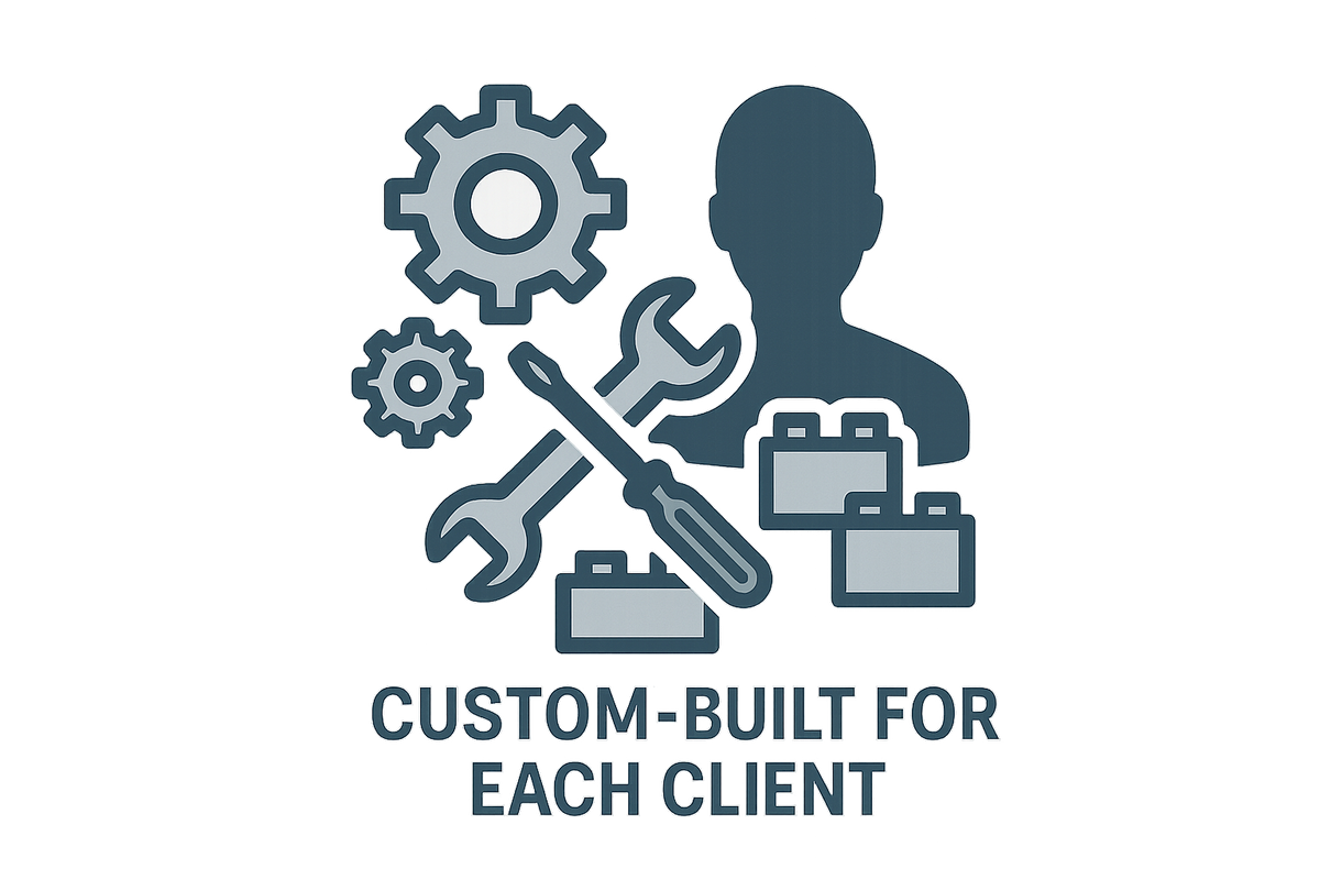 Custom-Built for Each Client Icon